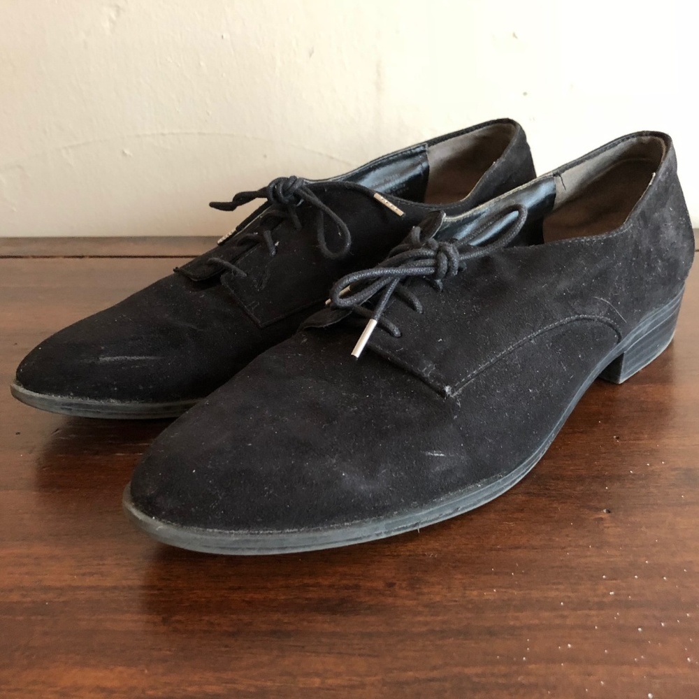 Bar III Black Suede Oxfords Sz 9.5